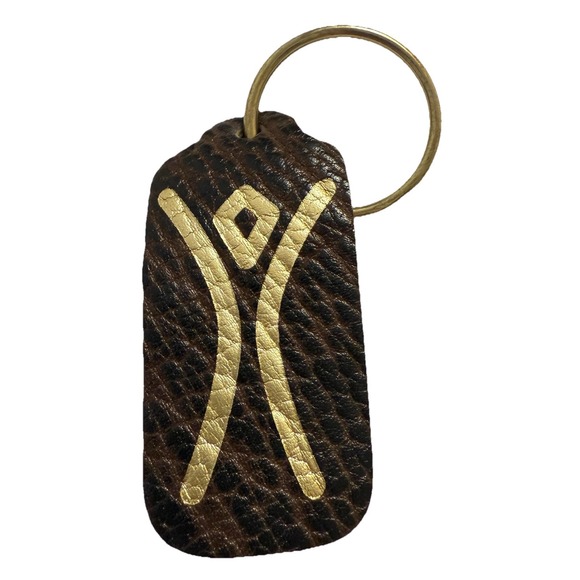 Burning Man Jewelry - RARE! Limited Edition Vintage "Burning Man"  Leather Pendant Keychain Bag Charm